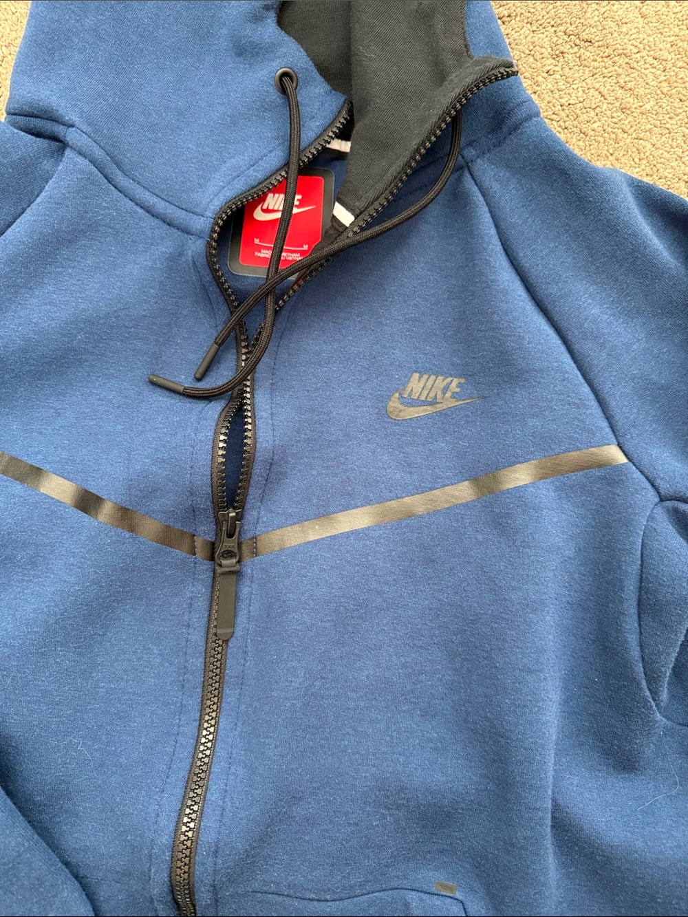 Nike Tech Fleece Navy Blue Hooded Jacket - Picture 4 of 4